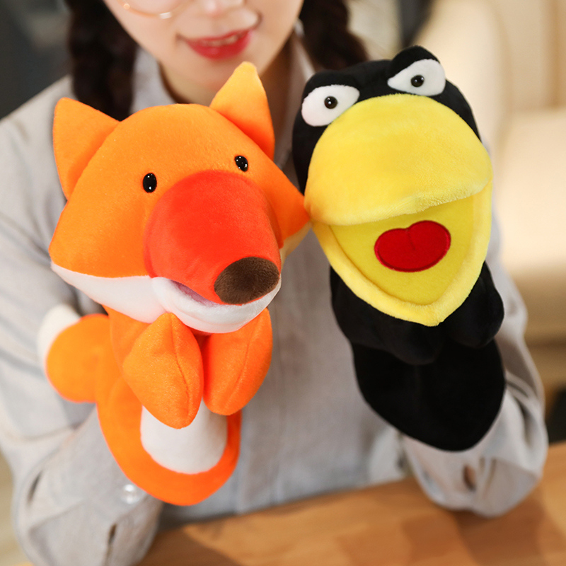 Kids Education Story - 25 cm Fox Crow Baby Handpop