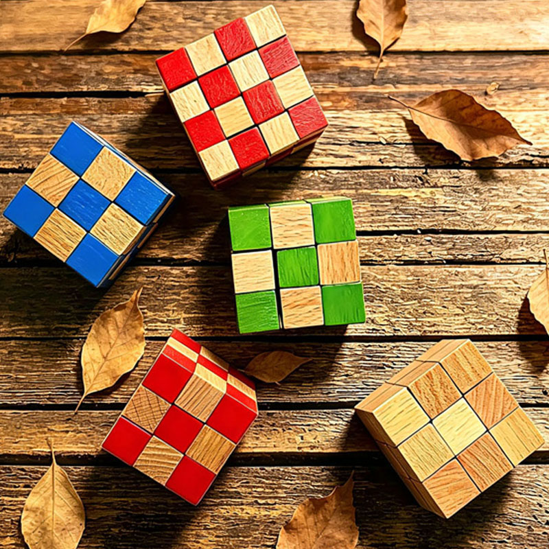 Kids Education Fun - Vierkante Slangenkubus Houten Breinbreker Puzzels voor