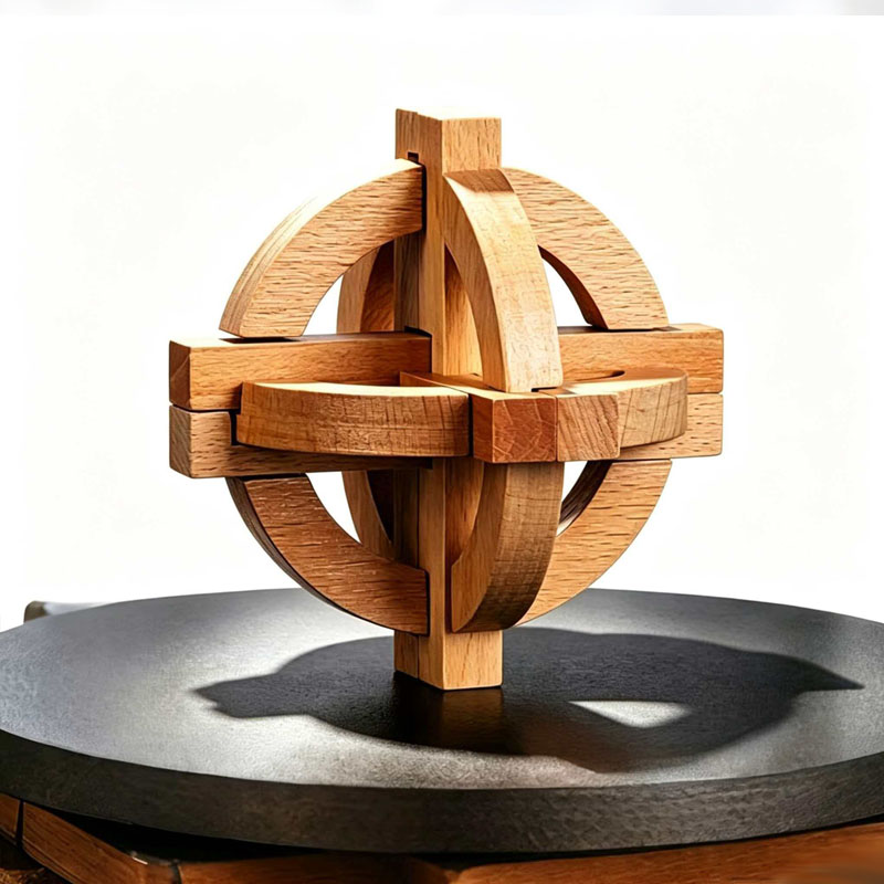 Educational Globe For Kids - Klassieke Luban Lock bolvormige houten breinbrekers