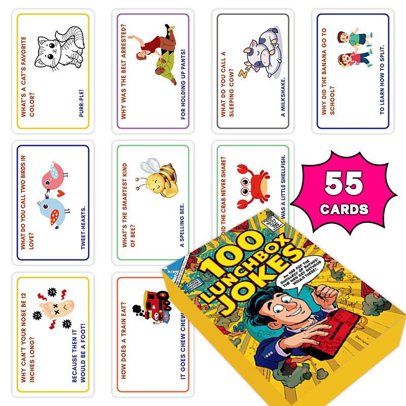 Kids Education Questions - 100 Lunchbox Grappige Kaarten Grappige Vraag