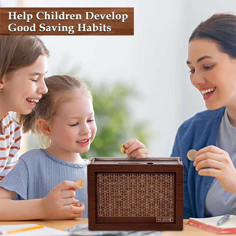 Spaarbox van hout met geldlade - Kids Education Savings recensie en prijs