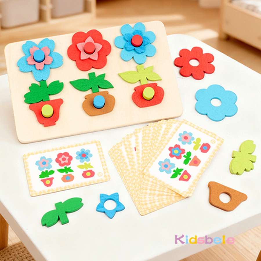 Montessori DIY houten bloempuz - Kids Education Card recensie en prijs