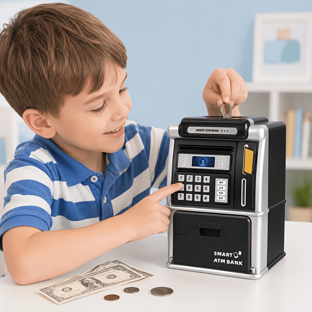 Slimme ATM spaarpot, automatis - Kids Education Savings recensie en prijs