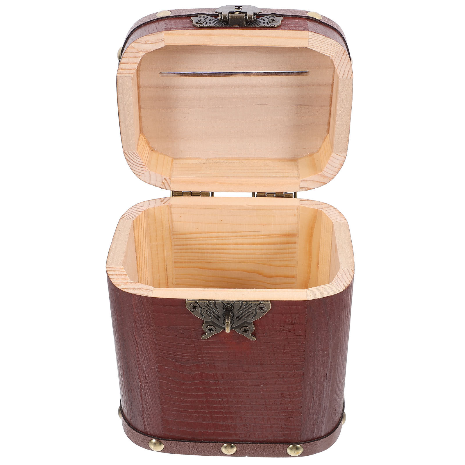 Vintage houten schatkist spaar - Kids Education Savings recensie en prijs