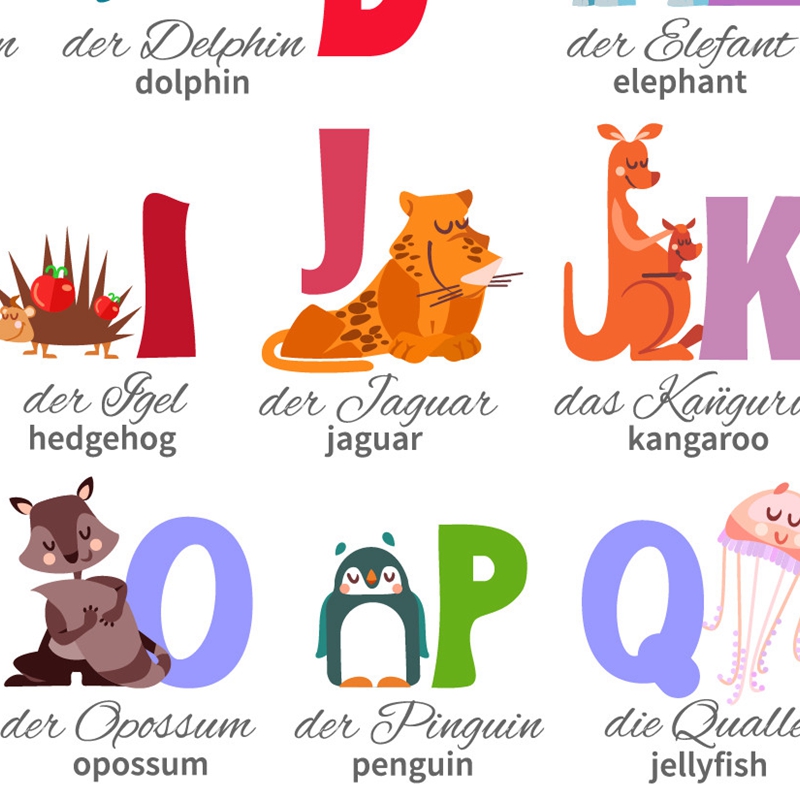 Duits alfabet met dieren kinde - Kids Education Nursery recensie en prijs