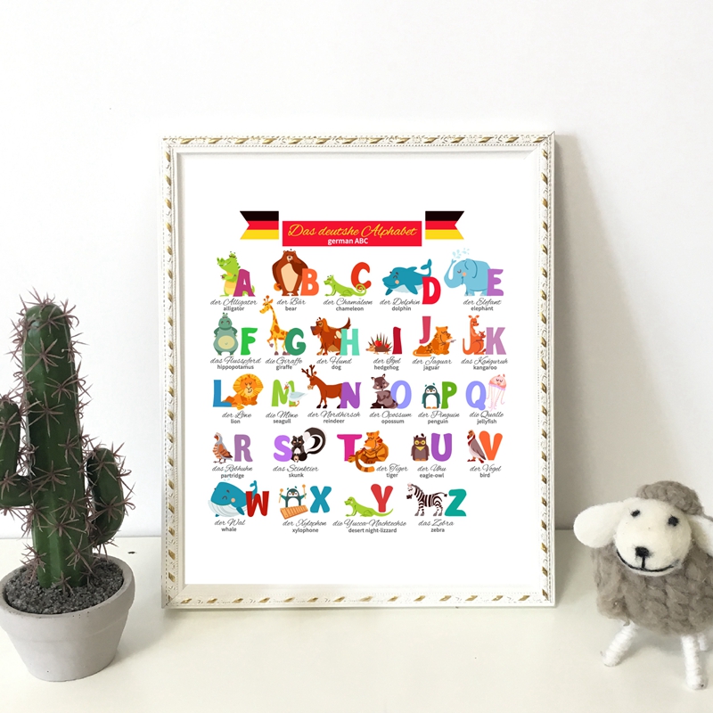 Duits alfabet met dieren kinde - Kids Education Nursery recensie en prijs
