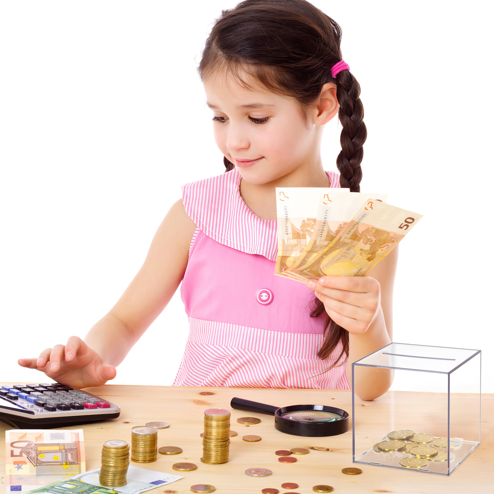 Transparante acryl kubus spaar - Kids Education Savings recensie en prijs
