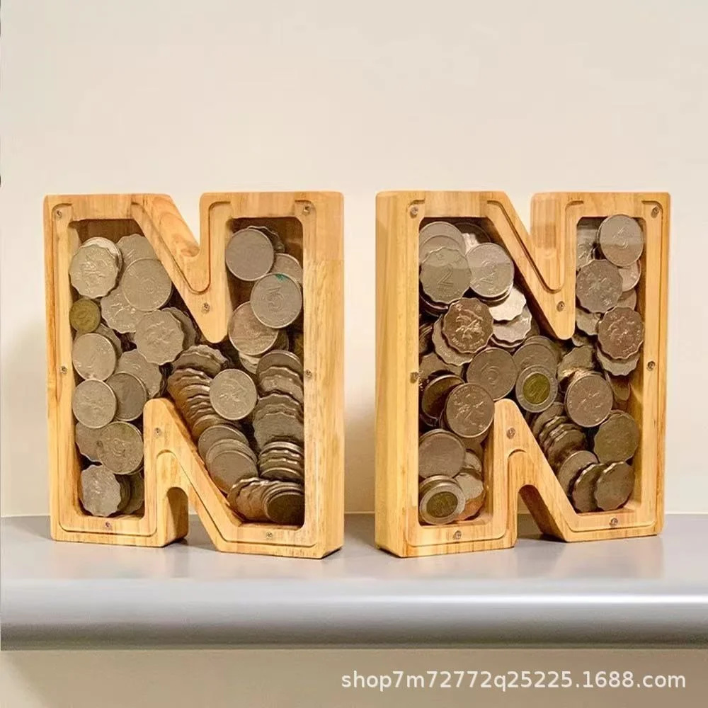 Houten spaarpot met 26 letters - Kids Education Savings recensie en prijs